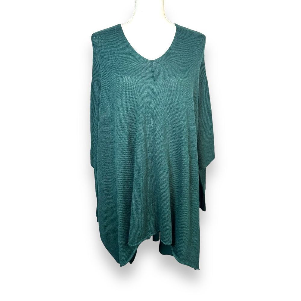 RDI Sleeved Poncho Sweater Enchanted Forrest Green NWT